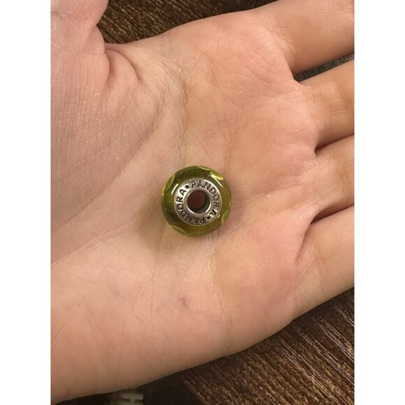 Authentic Pandora ALE Sterling Silver Murano Lime Green Flower Charm Bead! 70 - Picture 7 of 7